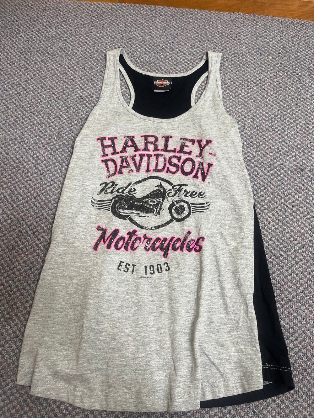 Harley Davidson Keystone Gray Tank Womens Small